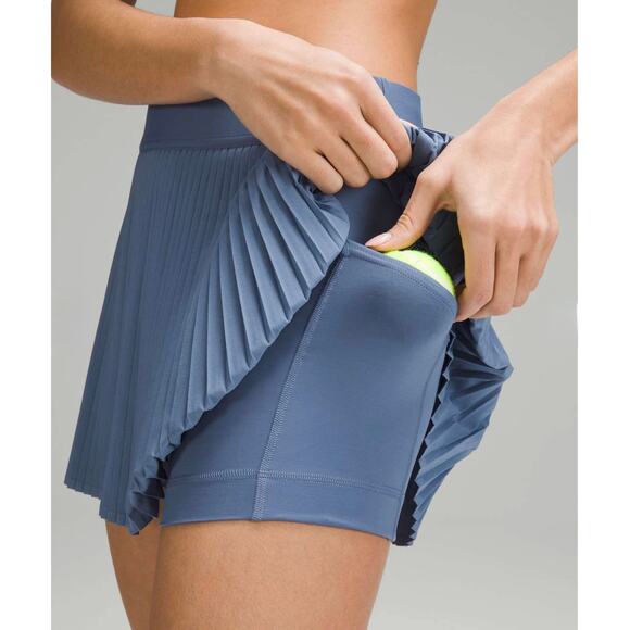 EUC Lululemon Oasis Blue Varsity Pleated Tennis Skort 8 Hi-Rise Athletic Skirt - Picture 10 of 16